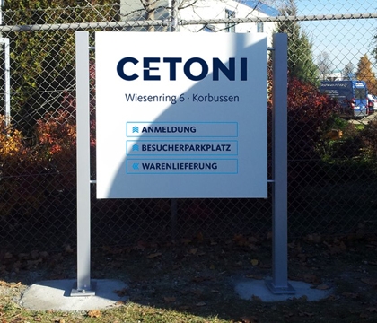 Firmenschild cetoni GmbH 