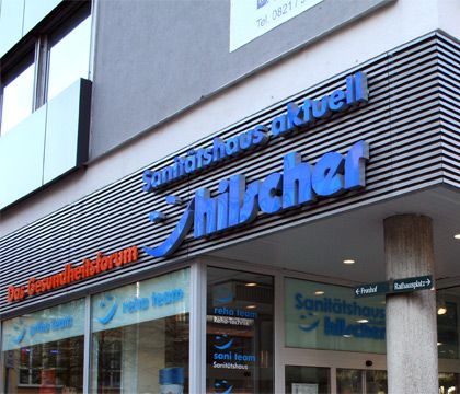Leuchtreklame EGOLIGHT 4 Sanitätshaus aktuell Hilscher