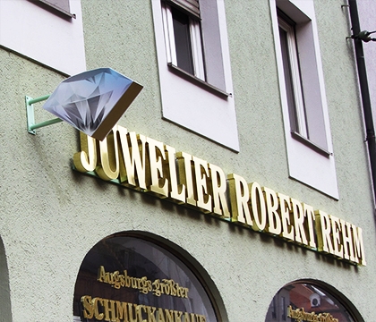 Leuchtreklame EGOLIGHT 4 Juwelier Robert Rehm